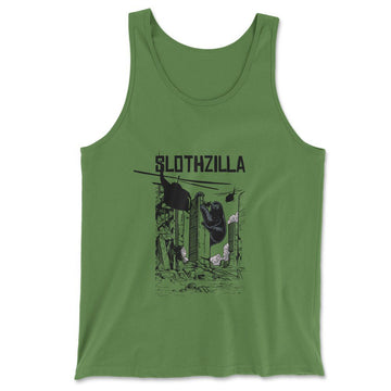 Slothzilla Men/Unisex Tank in Leaf color